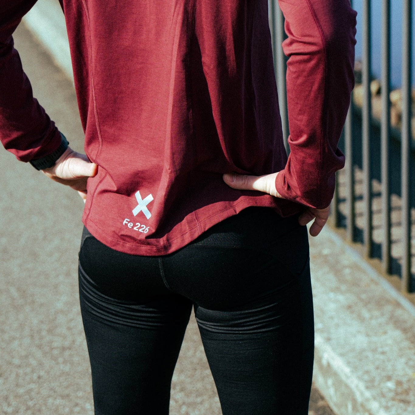 Løbe T-shirt, Lange Ærmer, Bordeauxrøde