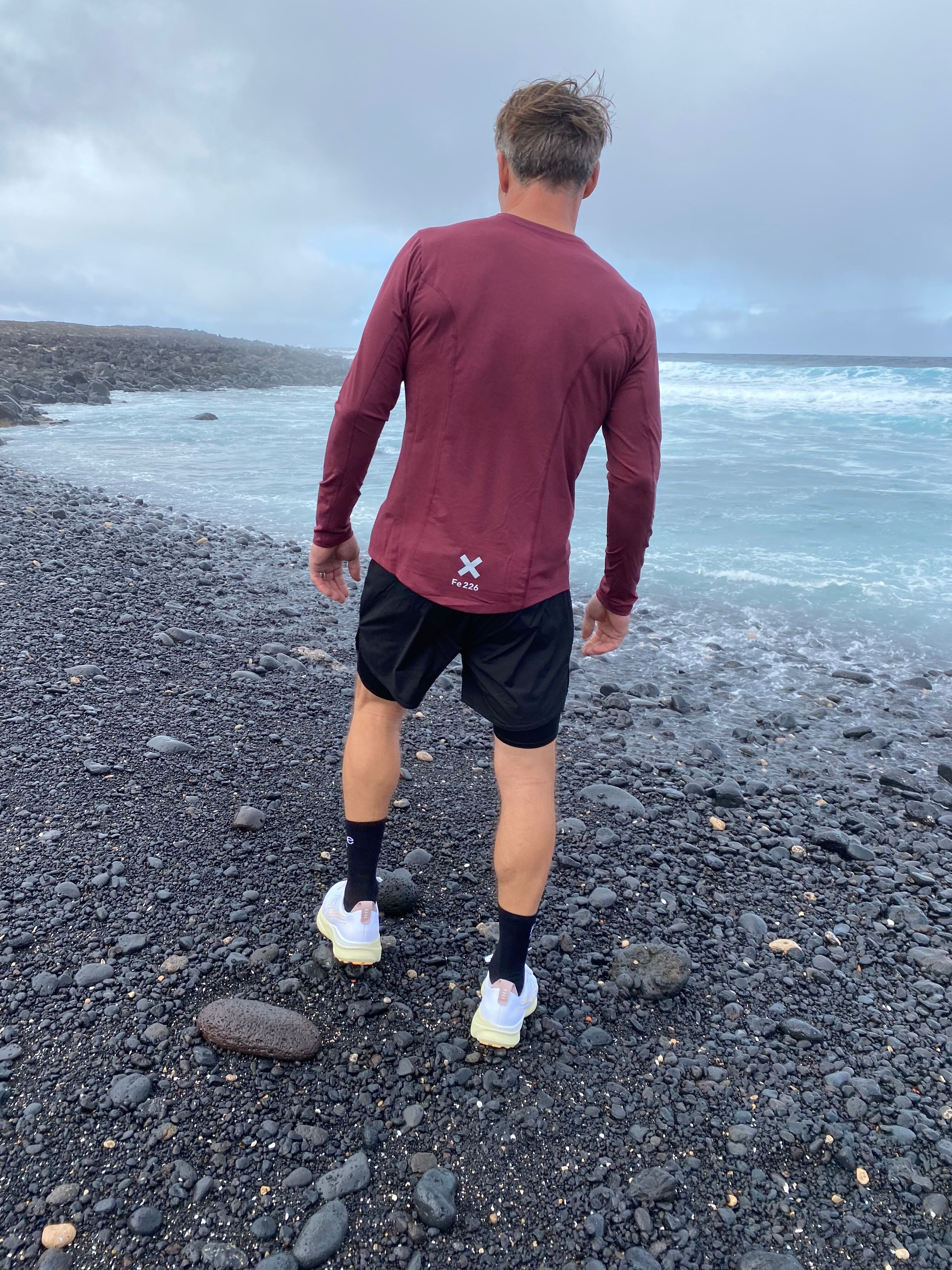 4-Panel Running T-shirt, Langærmet, Bordeauxrød