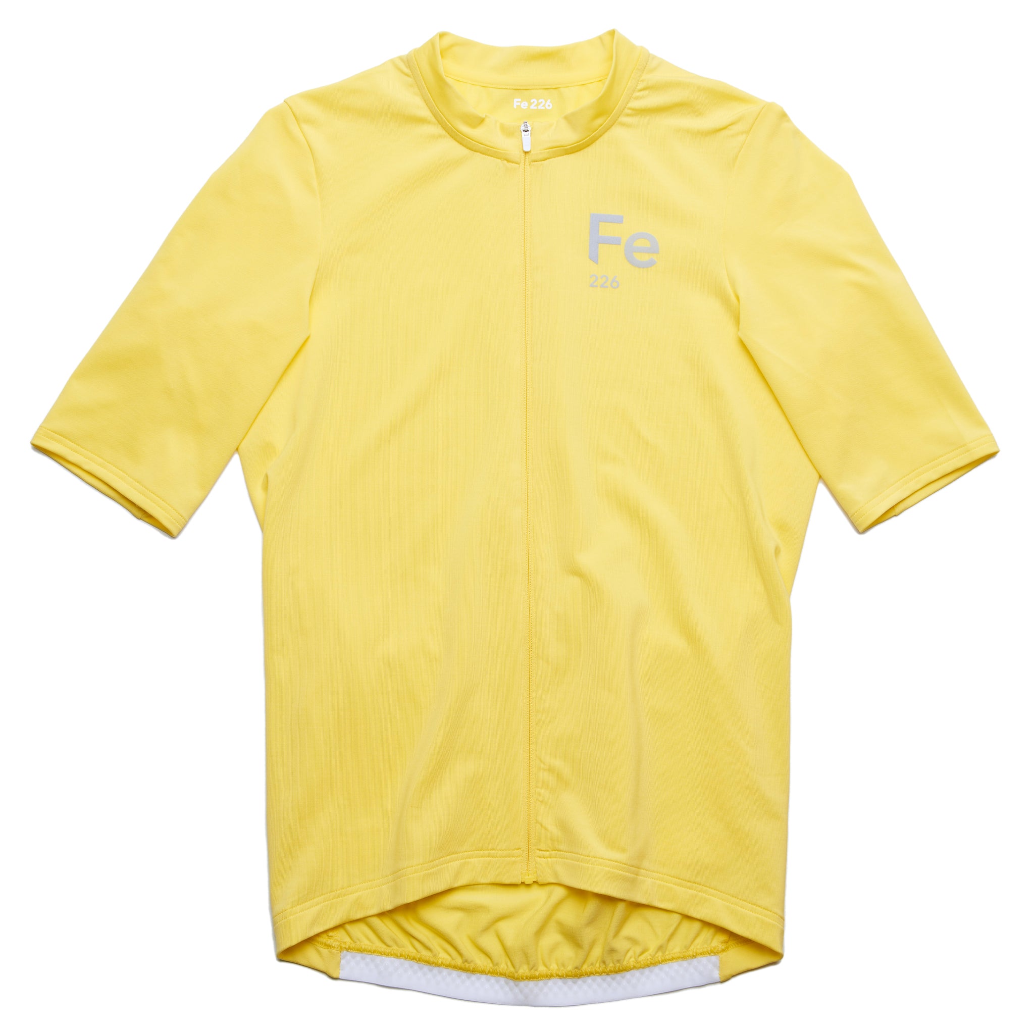 "The Fe226 High Visibility Cycling Jersey merges an aerodynamic race fit with comfort, including three back pockets, a zipped security pocket, and reflective logo prints for enhanced visibility in low light conditions. Ideal for road cycling, gravel riding, mountain biking, triathlon training, commuting, and racing, this high-quality, odorless summer cycling jersey delivers optimal performance."